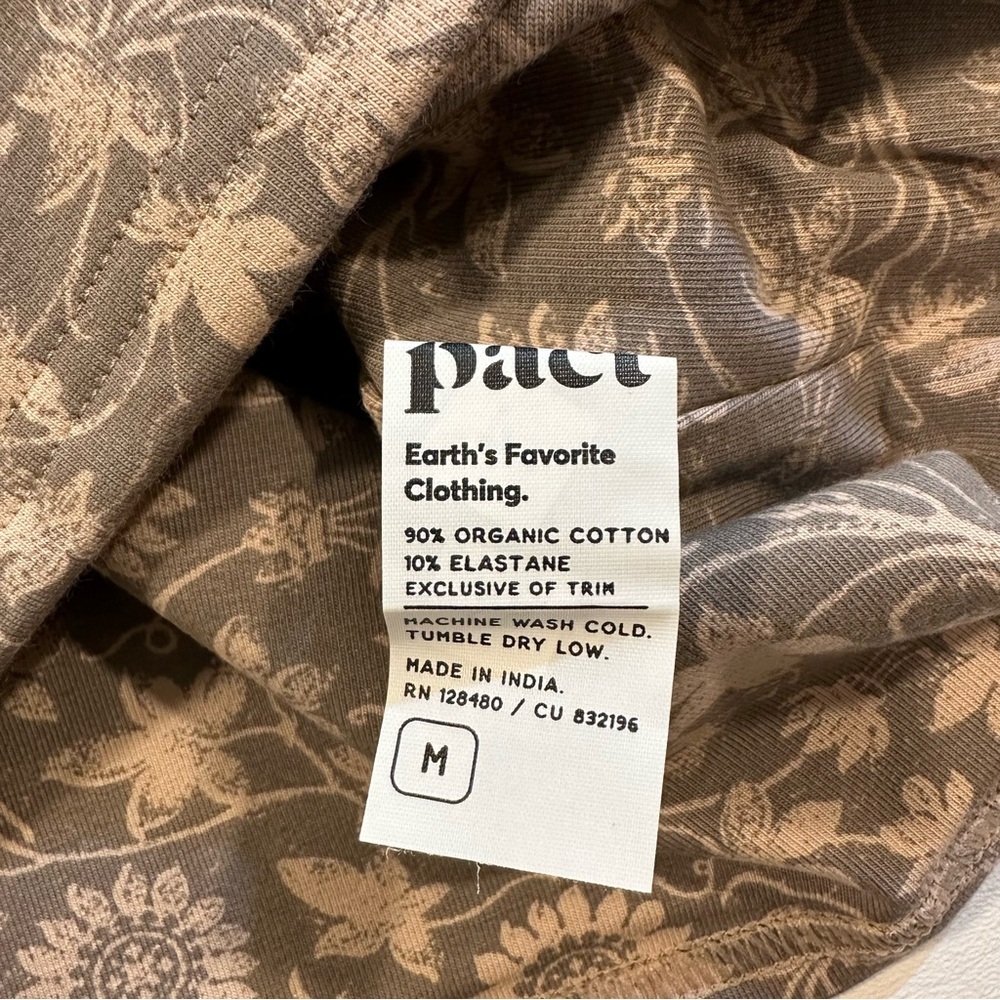 NWOT Pact Cinder Trellis Floral Print Organic Cotton Blend Racerback Crop Top - Picture 8 of 12